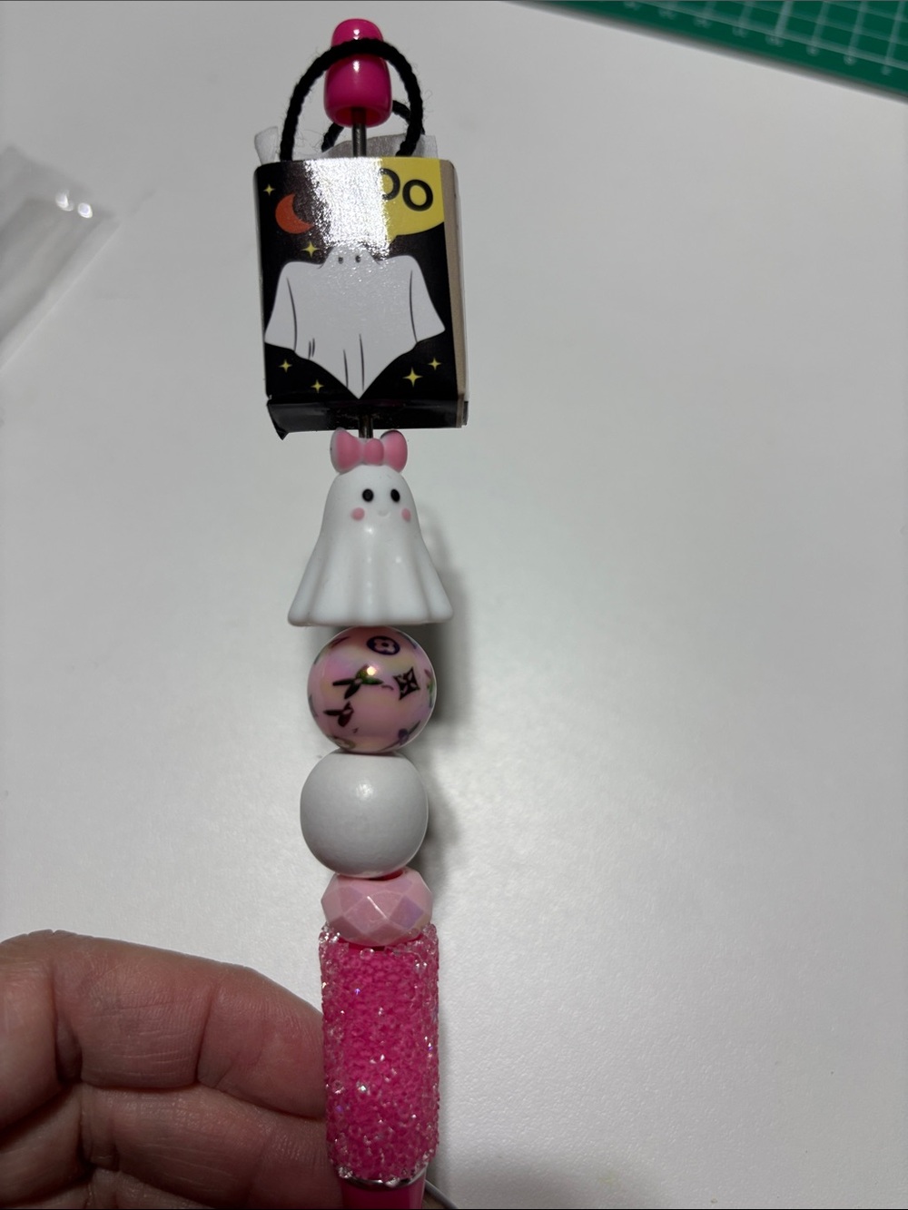 HALLOWEEN Cute Pink Ghost BeadeD PEN